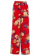 Dorothy Perkins *quiz Red Floral Print Plazzo Wide Leg Trousers