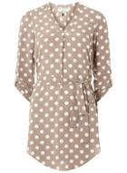 *billie & Blossom Taupe And White Spot Print Tunic