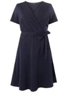 Dorothy Perkins *dp Curve Navy Wrap Fit And Flare Dress