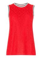 Dorothy Perkins Red Ribbed Lace Shell Top