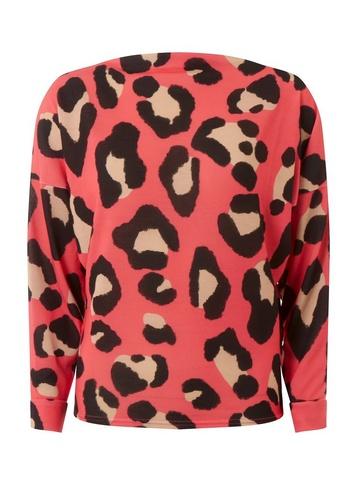 Dorothy Perkins Pink Leopard Print Boxy Batwing Top