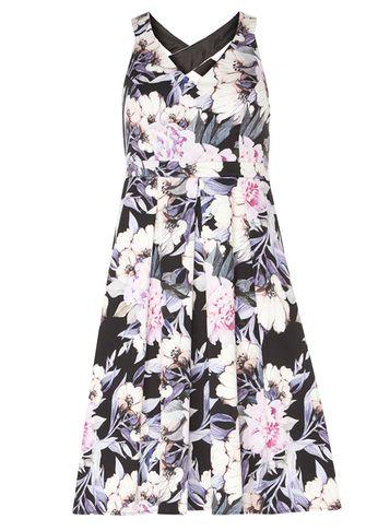 Dorothy Perkins Petite Floral Print Cross Back Prom Dress