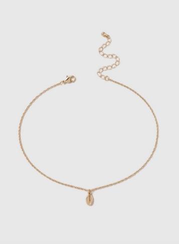 Dorothy Perkins Gold Metal Conch Drop Choker Necklace
