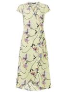 Dorothy Perkins *vero Moda Lemon Floral Print Wrap Dress