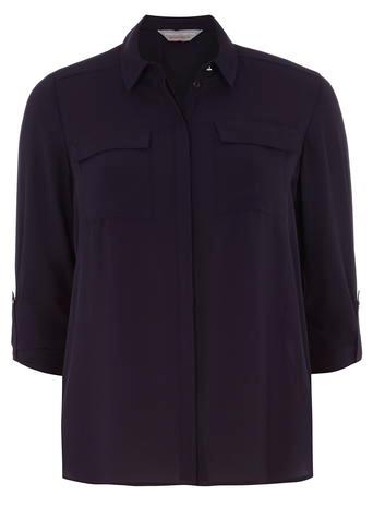 Dorothy Perkins Petite Purple Pocket Shirt