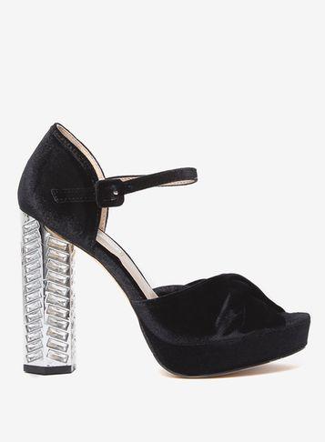 Dorothy Perkins Black Velvet 'briony' Heeled Sandals