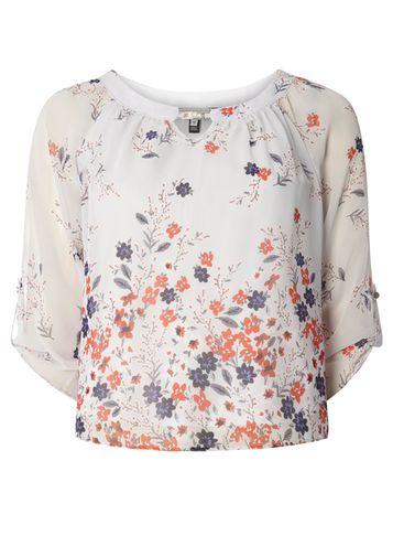 Dorothy Perkins *billie & Blossom Petite Floral Trim Blouse