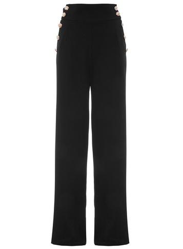 *quiz Black Crepe Palazzo Trousers