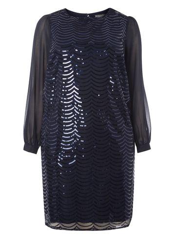 Dorothy Perkins *billie & Blossom Curve Navy Sequin Shift Dress