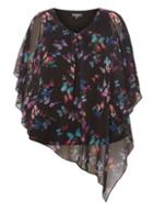 Dorothy Perkins *billie & Blossom Curve Butterfly Print Overlay Top
