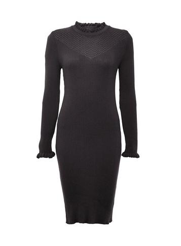 Dorothy Perkins Black Ruffle Knitted Dress