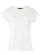 Dorothy Perkins Ivory Pearl Mesh Sleeve T-shirt