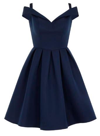 Dorothy Perkins *fold Over Bardot Midi Dress