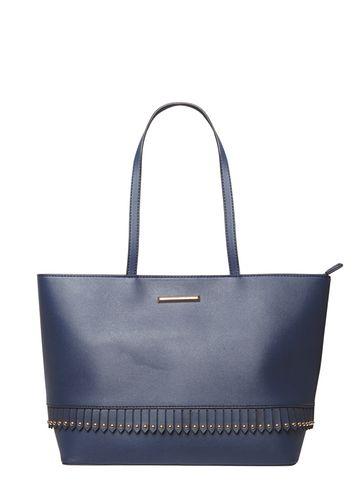 Dorothy Perkins Navy Fringe Tote Bag