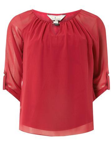 Dorothy Perkins *billie & Blossom Dark Pink Trim Blouse