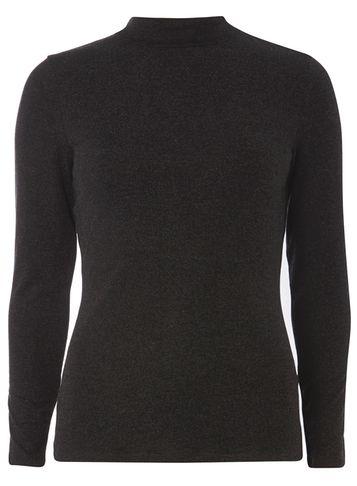 Dorothy Perkins Charcoal High Neck Top