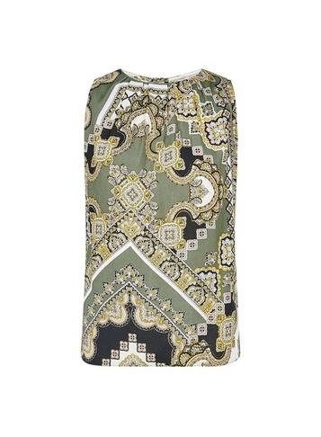 *billie & Blossom Petite Khaki Paisley Print Shell Top