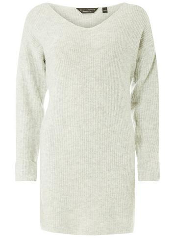 Dorothy Perkins Grey V-neck Tunic Jumper