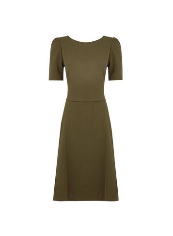 Dorothy Perkins *tall Khaki Fit And Flare Dress