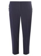 Dorothy Perkins Navy Button Front Straight Leg Trousers