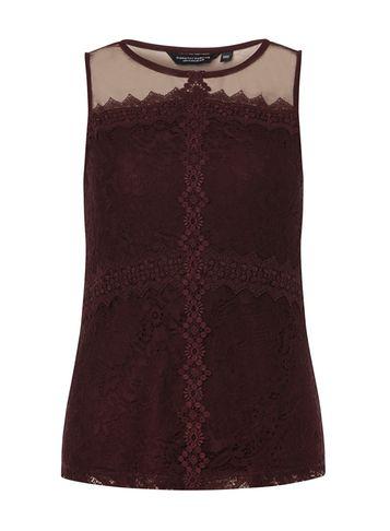 Dorothy Perkins Aubergine Lace Shell Top