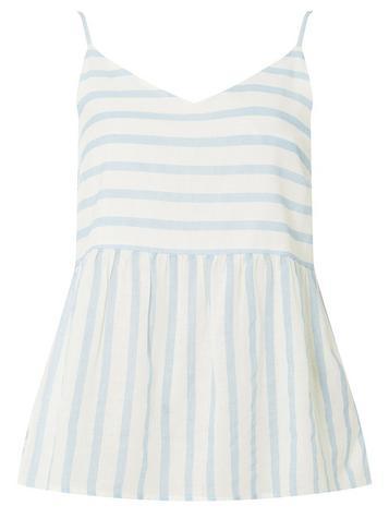 Dorothy Perkins *vero Moda Blue And White Striped Floaty Blouse