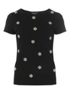 Dorothy Perkins Black Embroidered T-shirt