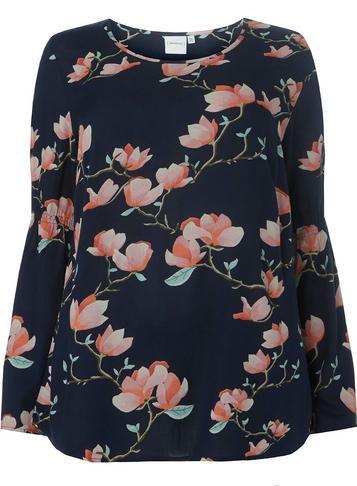 Dorothy Perkins *juna Rose Curve Black Floral Print Blouse