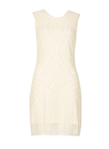 Dorothy Perkins *tenki Beige Sequin Shift Dress