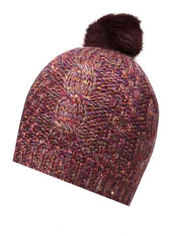 Dorothy Perkins Wine Yarn And Sequin Hat