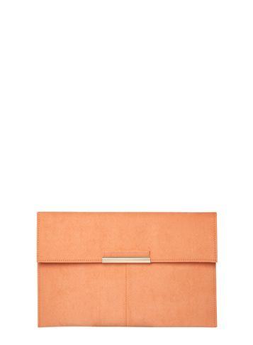 Dorothy Perkins Orange Faux Suede Clutch