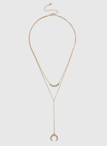 Dorothy Perkins Gold Horn Multirow Necklace