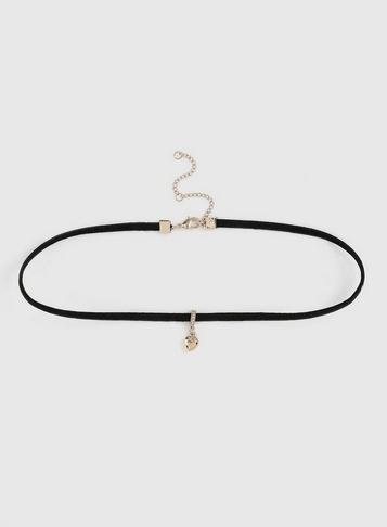 Dorothy Perkins Black Choker Heart Necklace