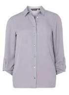 Dorothy Perkins Silver Roll Sleeve Shirt