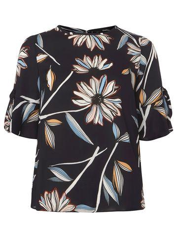 Dorothy Perkins Sketchy Floral Ruffle T-shirt