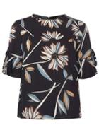 Dorothy Perkins Sketchy Floral Ruffle T-shirt