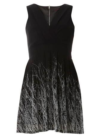 Dorothy Perkins *black Two Tone Print Dress