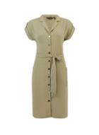 Dorothy Perkins Khaki Light Linen Look Shirt Dress