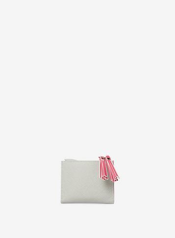 Dorothy Perkins Grey Zip Top Tassel Purse