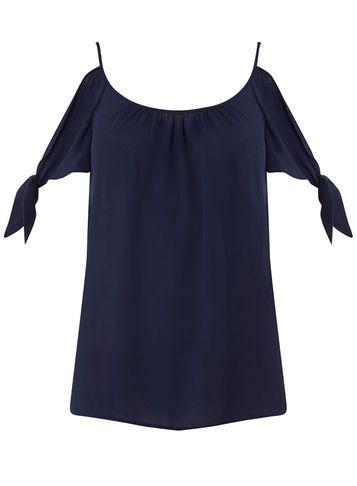 Dorothy Perkins Navy Cold Shoulder Camisole Top