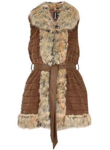 Dorothy Perkins *izabel London Tan Sleeveless Belted Jacket