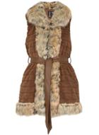 Dorothy Perkins *izabel London Tan Sleeveless Belted Jacket