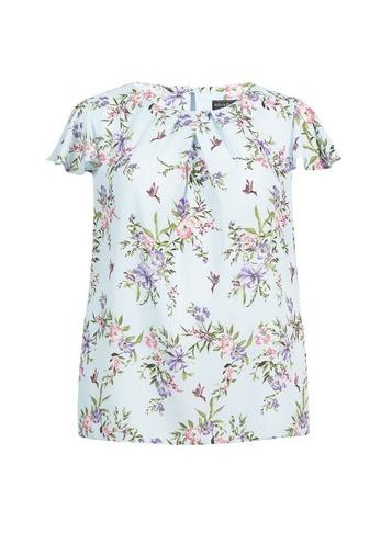 *billie & Blossom Curve Floral Bird Print Blouse