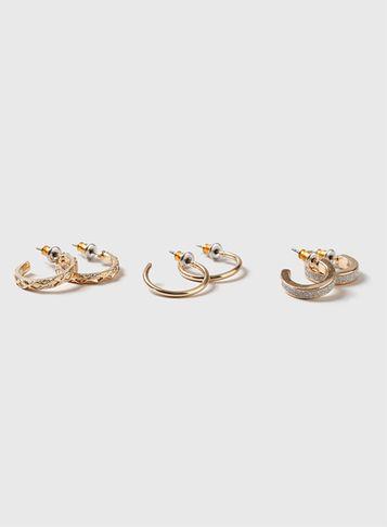 Dorothy Perkins Glitter Hoop Earrings Pack