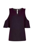 Dorothy Perkins Petite Purple Cold Shoulder Top