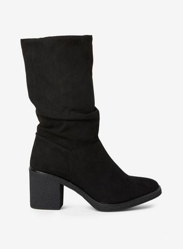 Dorothy Perkins Black 'kelis' Ruched Calf Boots
