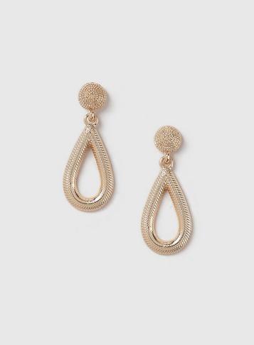 Dorothy Perkins Textured Oval Drop Earrings