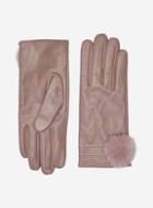 Dorothy Perkins Pink Pom Pom Leather Gloves