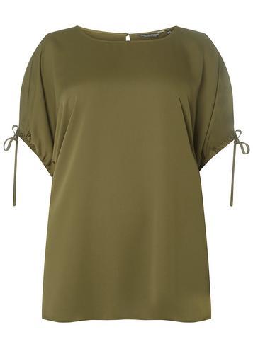 Dorothy Perkins *dp Curve Khaki Cuff Sleeve Top