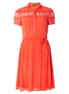 Dorothy Perkins Red Fit And Flare Shirt Dress